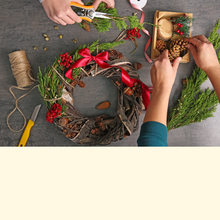 Load image into Gallery viewer, Gold Hoop Evergreen Wreath Workshop
